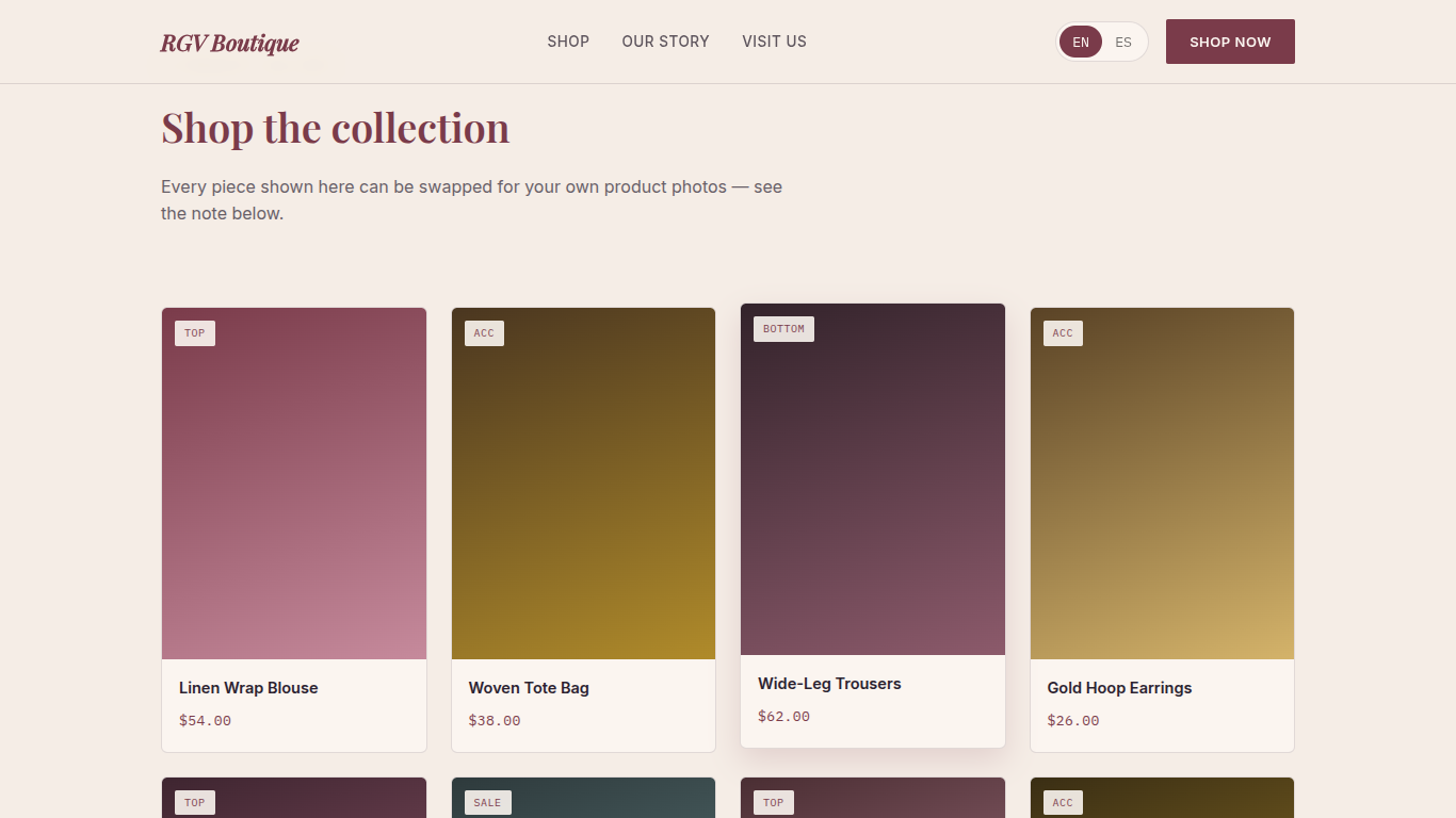 Retail template preview